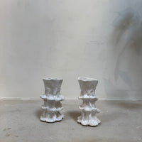 (Set of Two) Porcelain Ceramic Candle Stick Holders