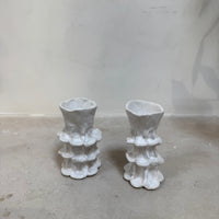 (Set of Two) Porcelain Ceramic Candle Stick Holders