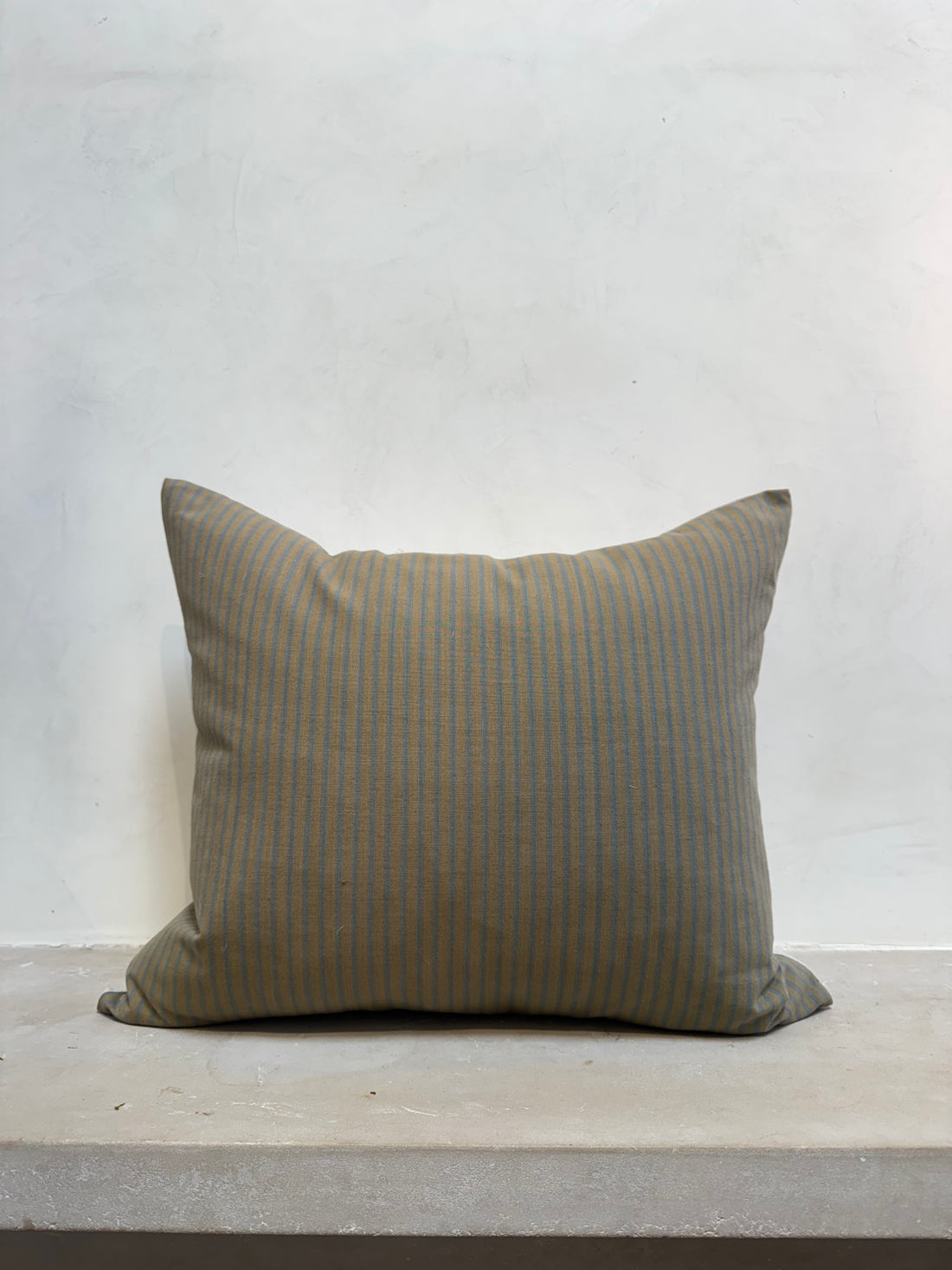 Handmade Blue & Yellow Striped Pillow