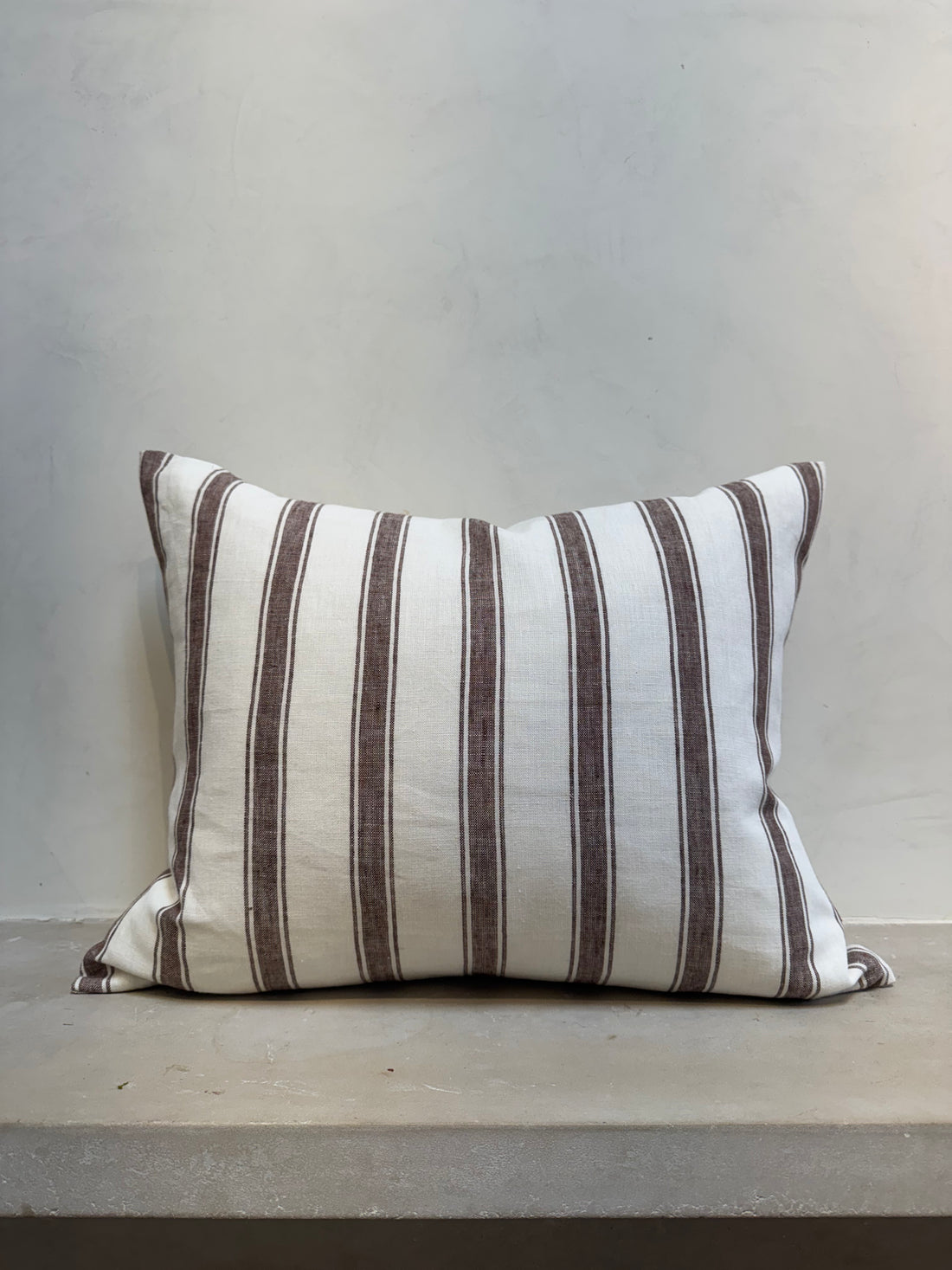 Handmade Brown & White Striped Pillow
