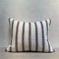 Handmade Brown & White Striped Pillow