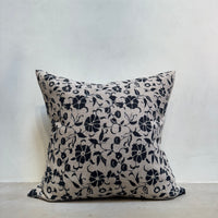 1. Handmade Block Print Floral Pillow