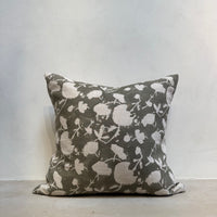 2. Handmade Block Print Floral Pillow