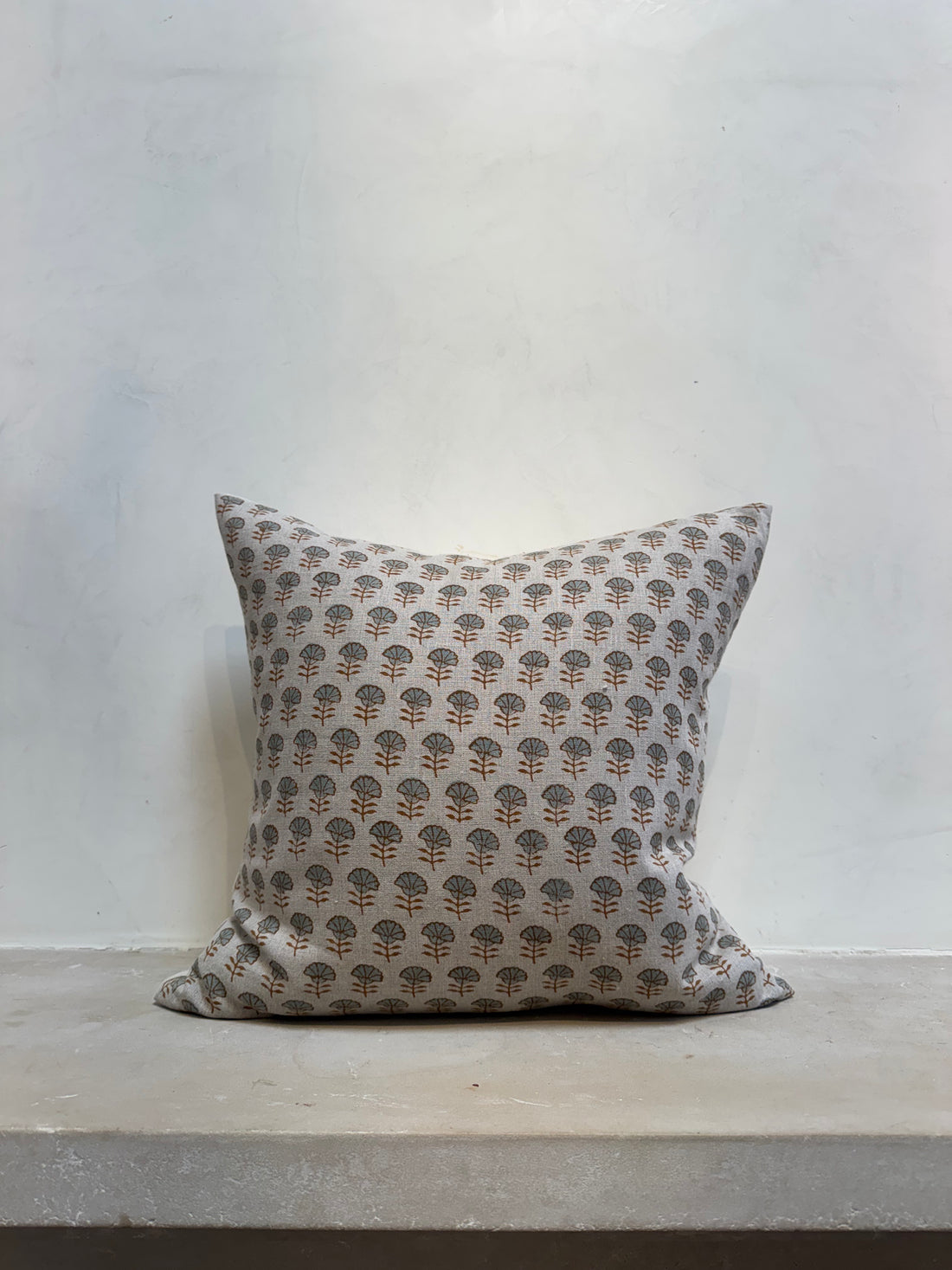 4. Handmade Block Print Floral Pillow