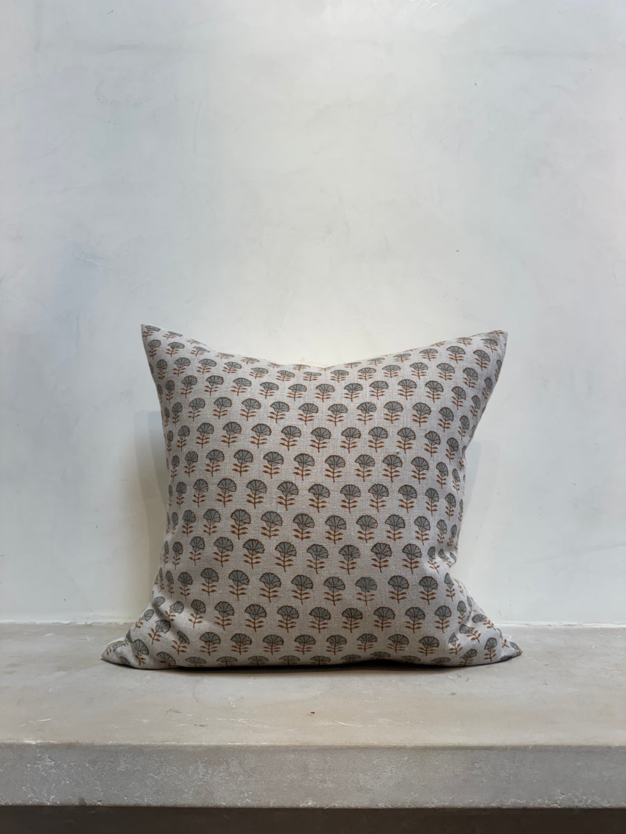 4. Handmade Block Print Floral Pillow