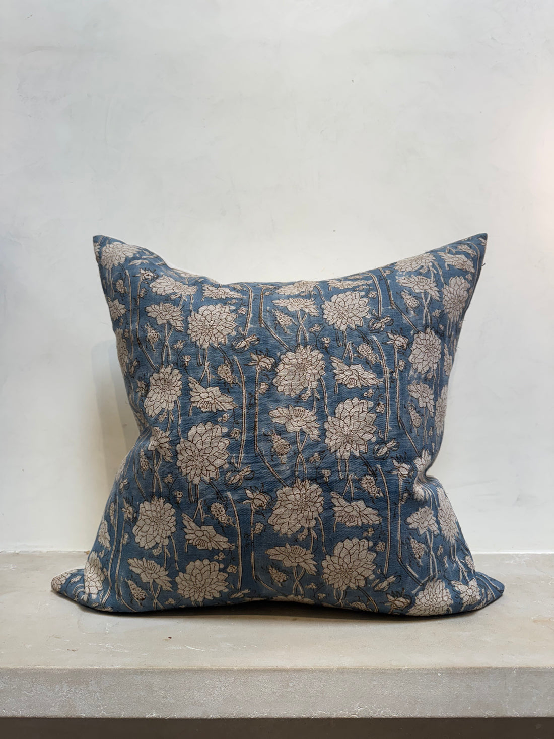 4. Handmade Block Print Floral Pillow