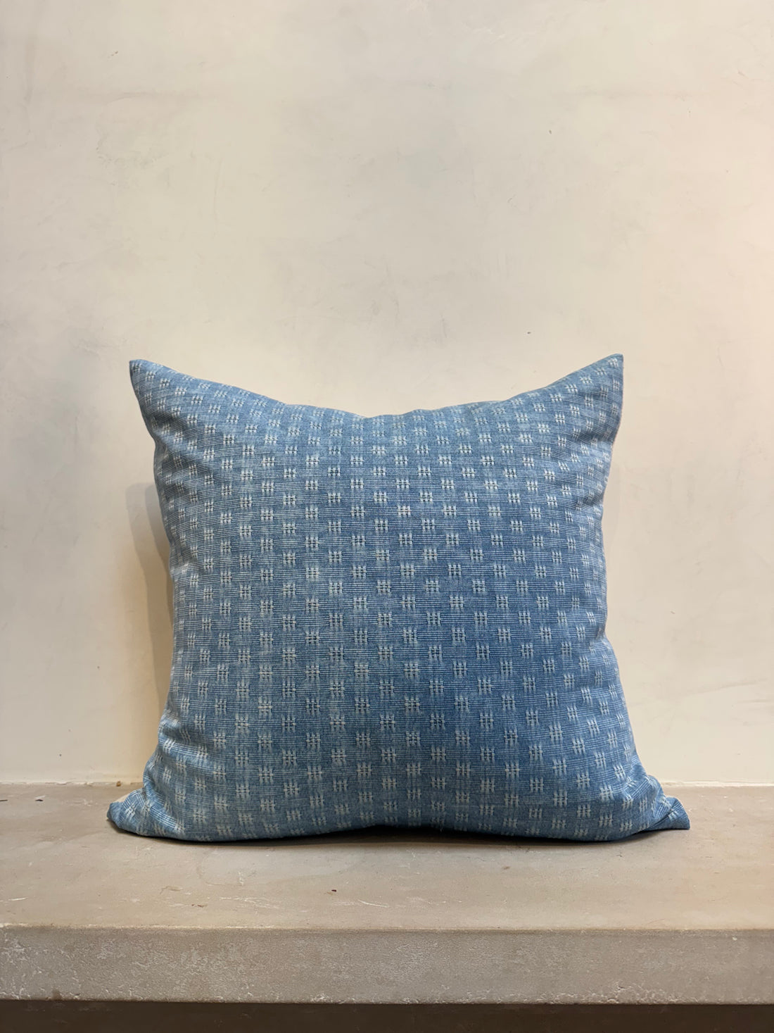 Handmade Blue Stitch Pillow