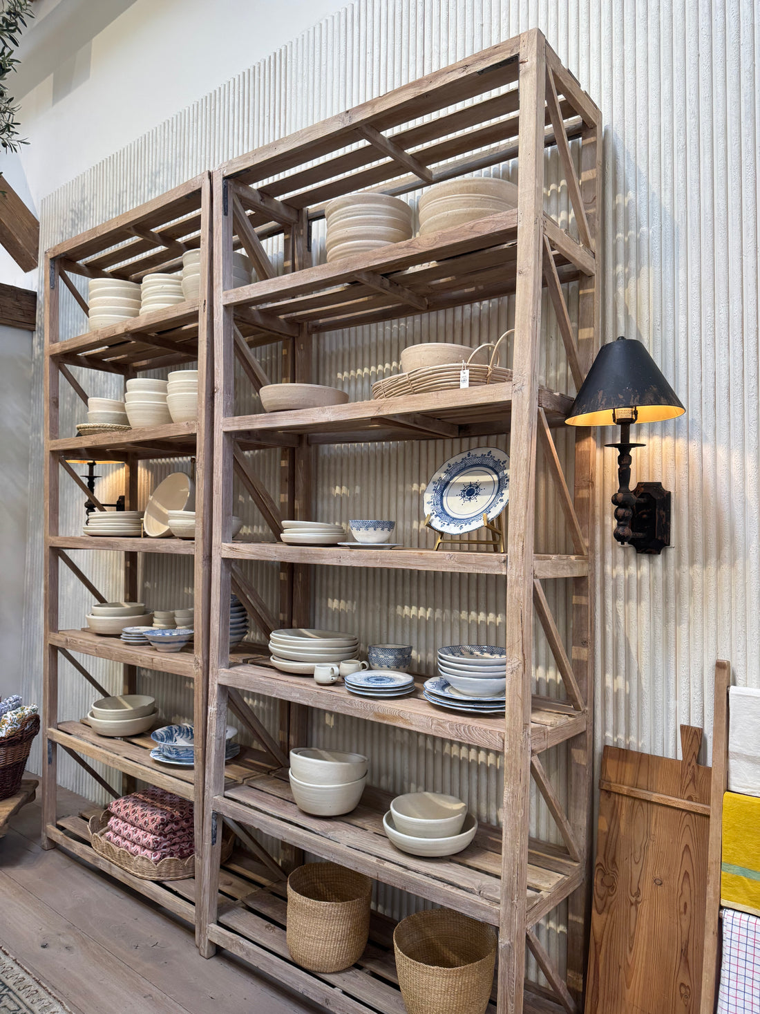 Tall Crate Wood Shelves
