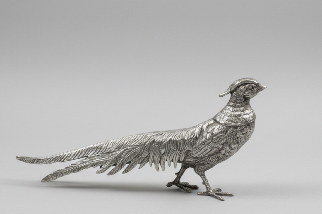 Vintage Italian Silver Pheasant