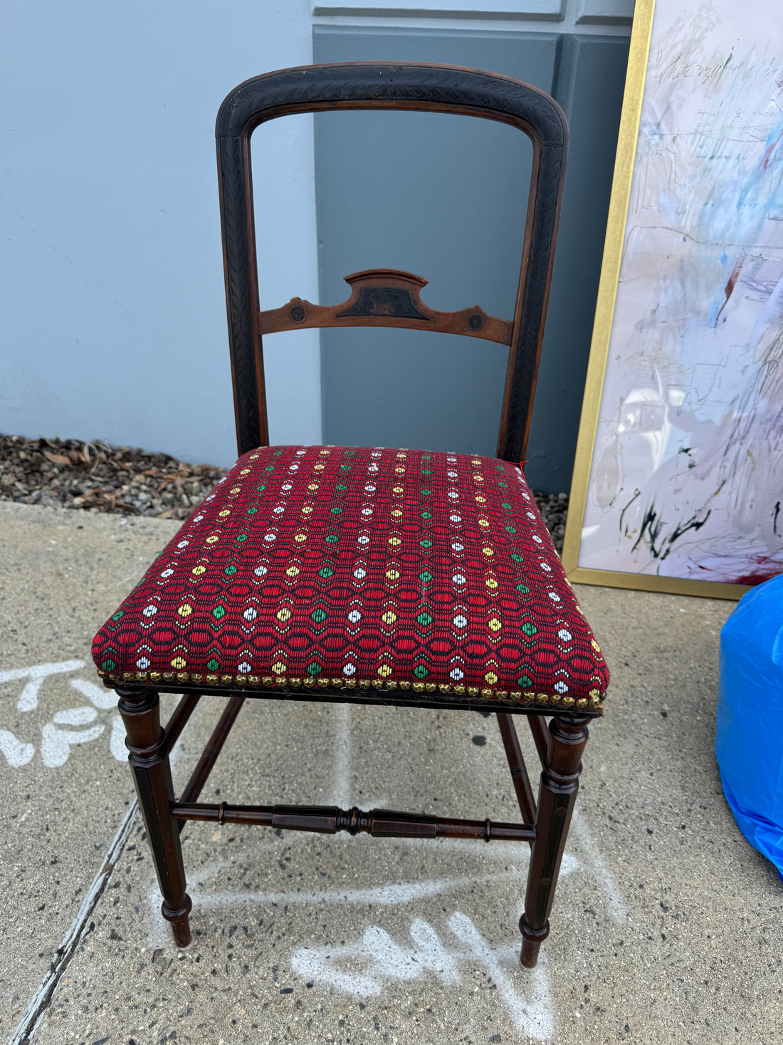 Pair of Vintage Chairs With Guatemalan Fabric