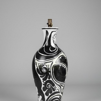 Hand Painted Black and White Lamp