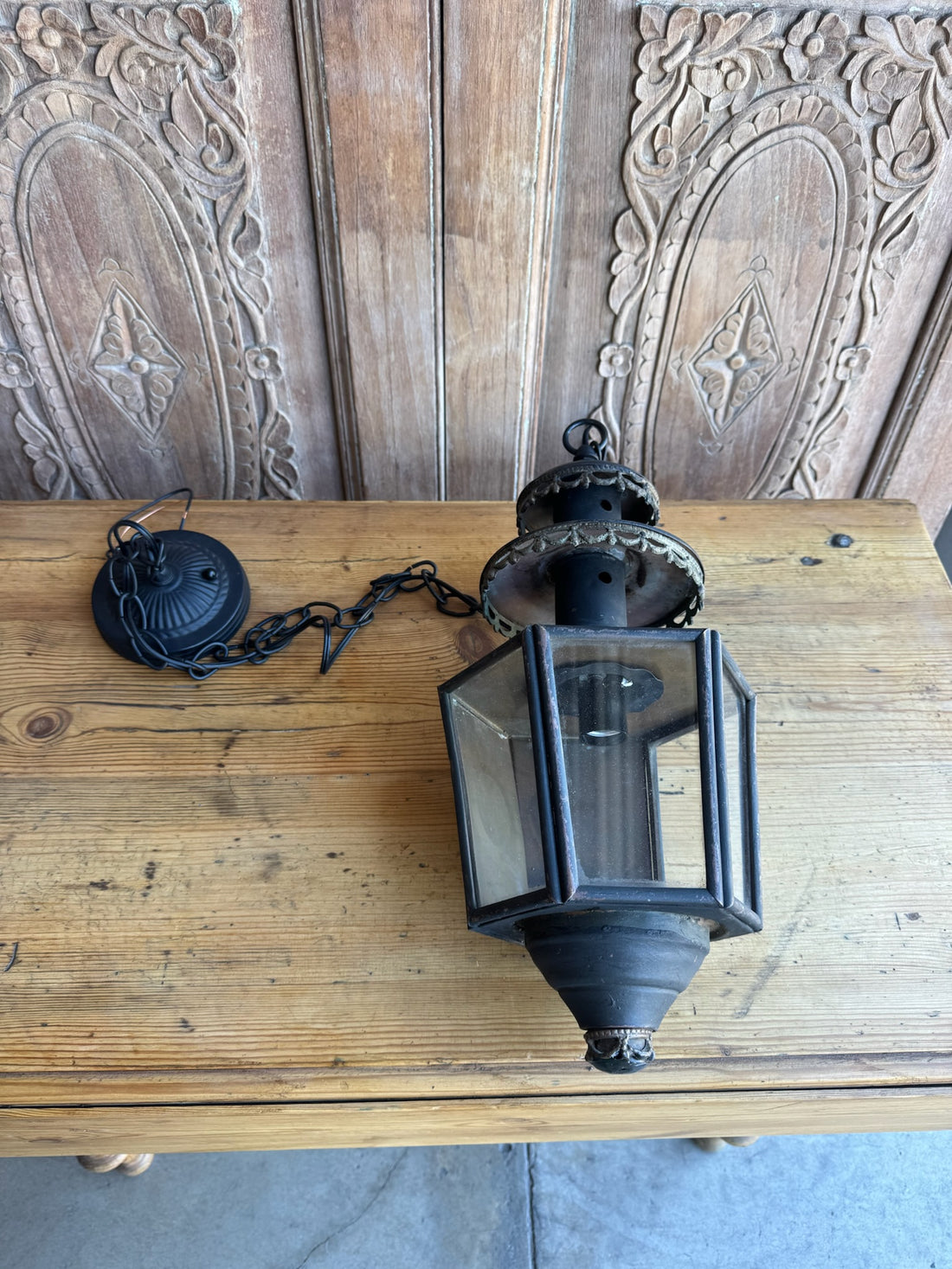 Iron Glass Lantern Pendant