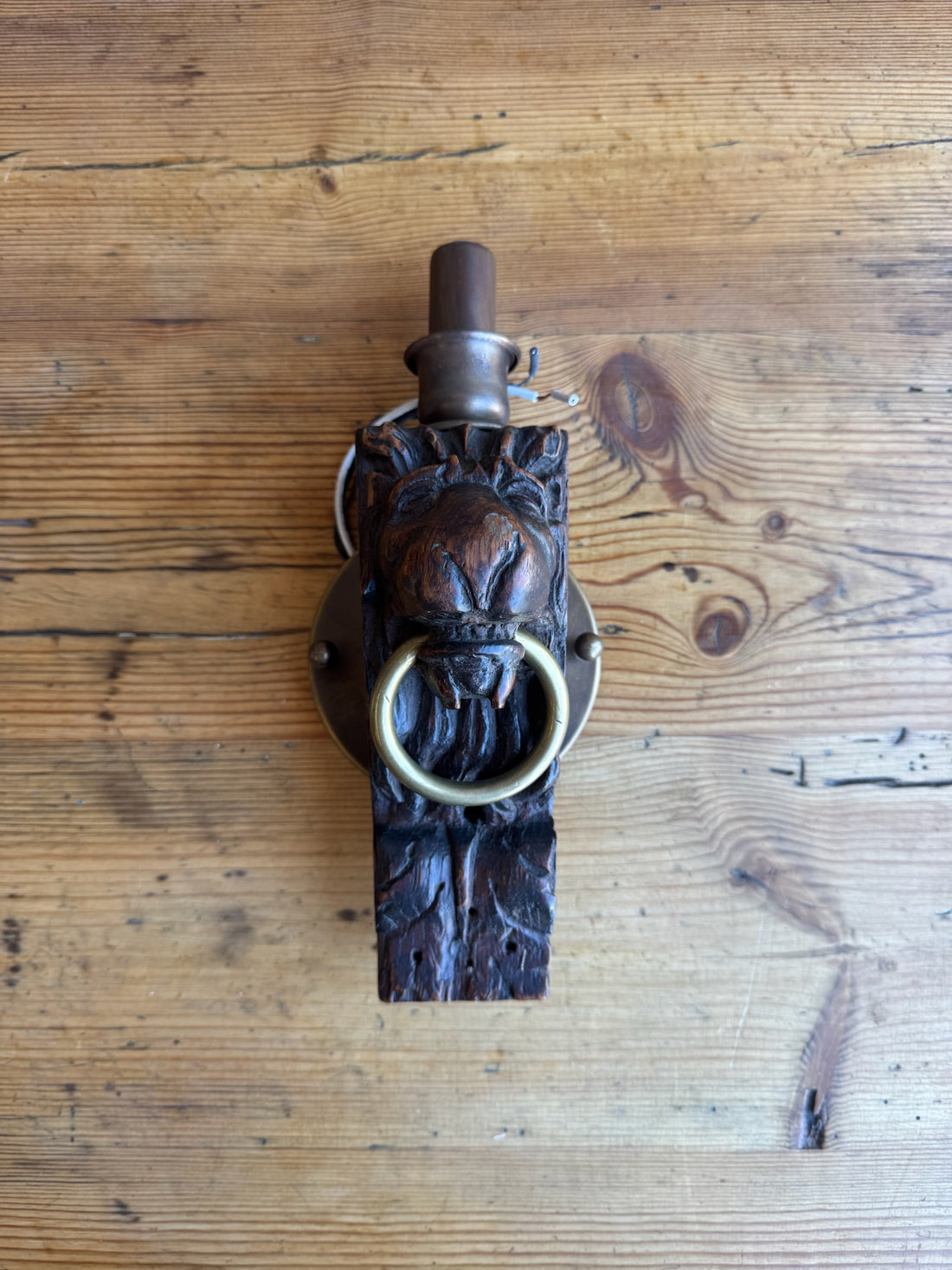 Wooden Llama Sconce