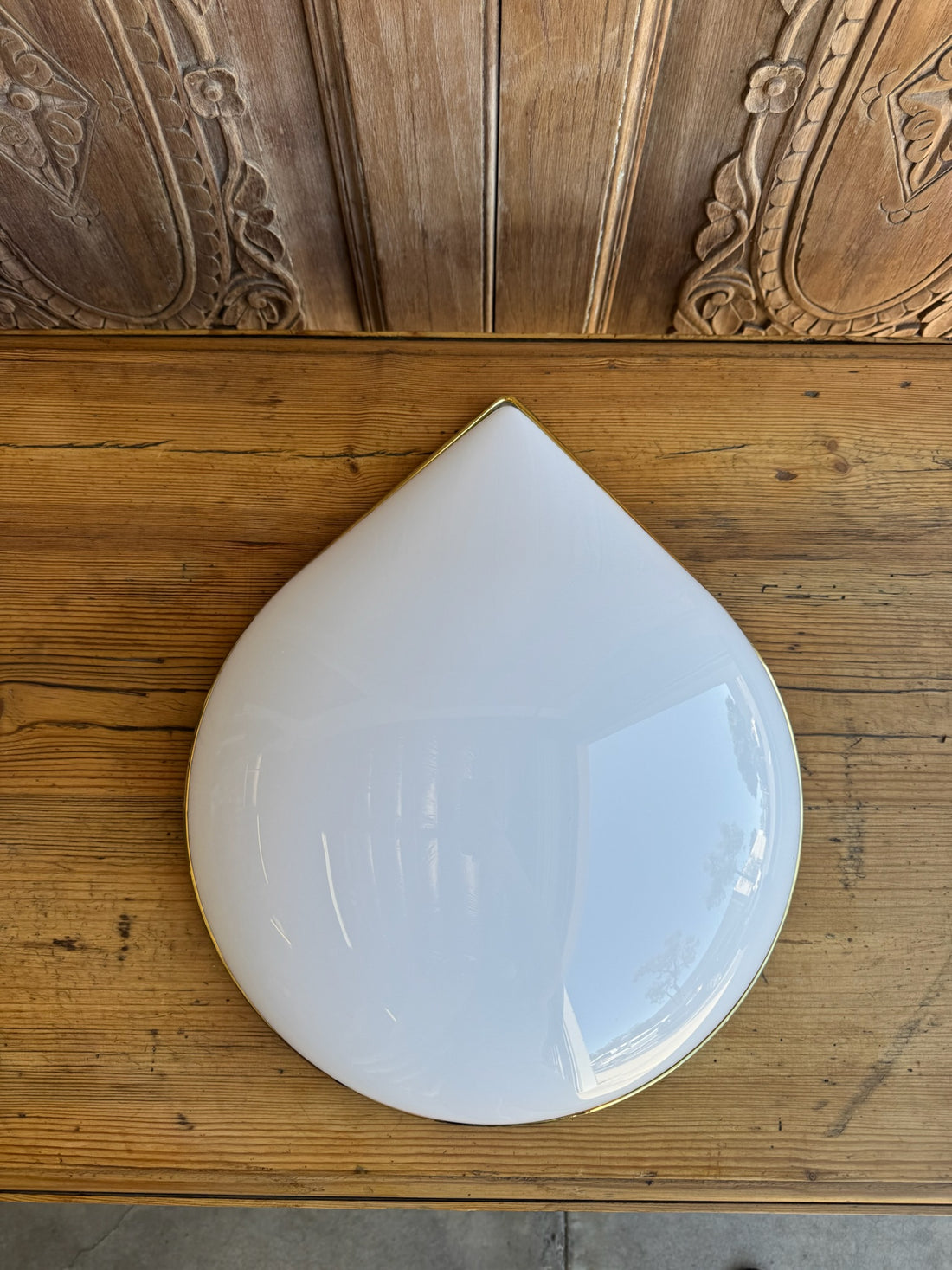 Tear Drop Milk Glass Sconce