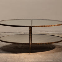 Oval Glass & Iron Coffee Table