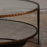 Oval Glass & Iron Coffee Table