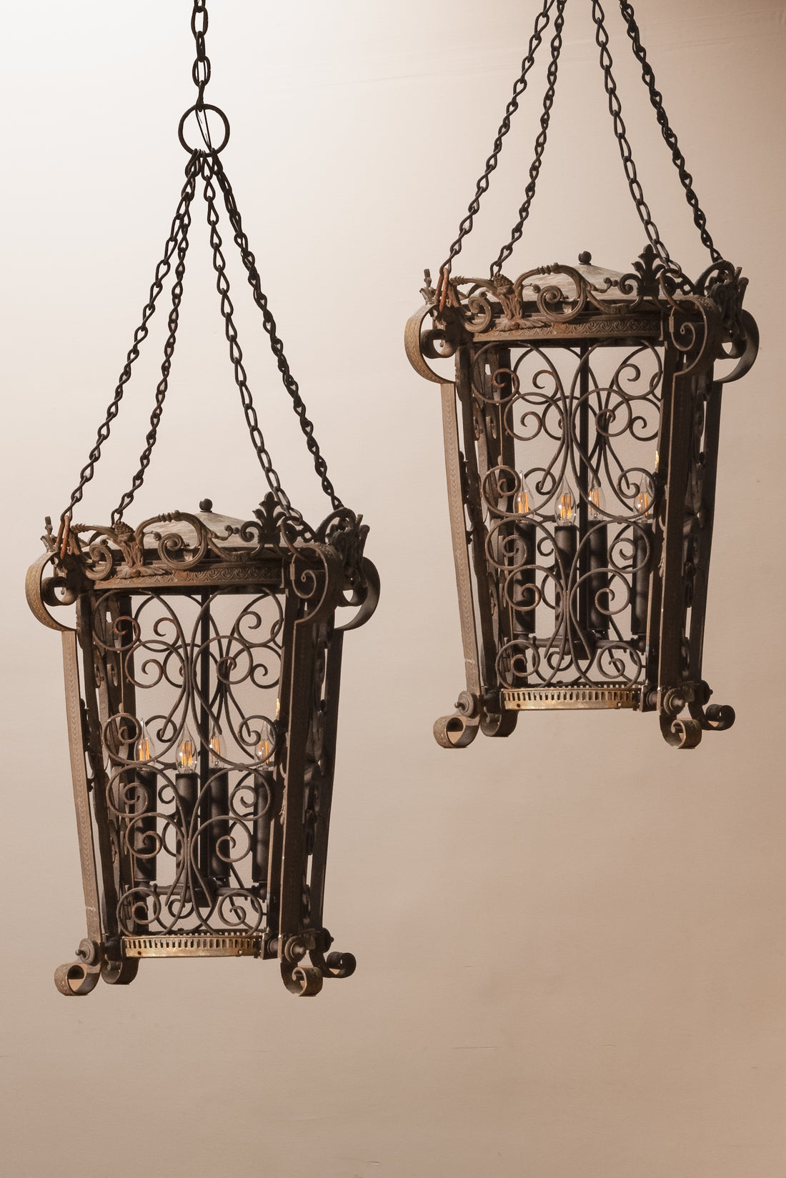Wrought Iron Hanging Lanterns