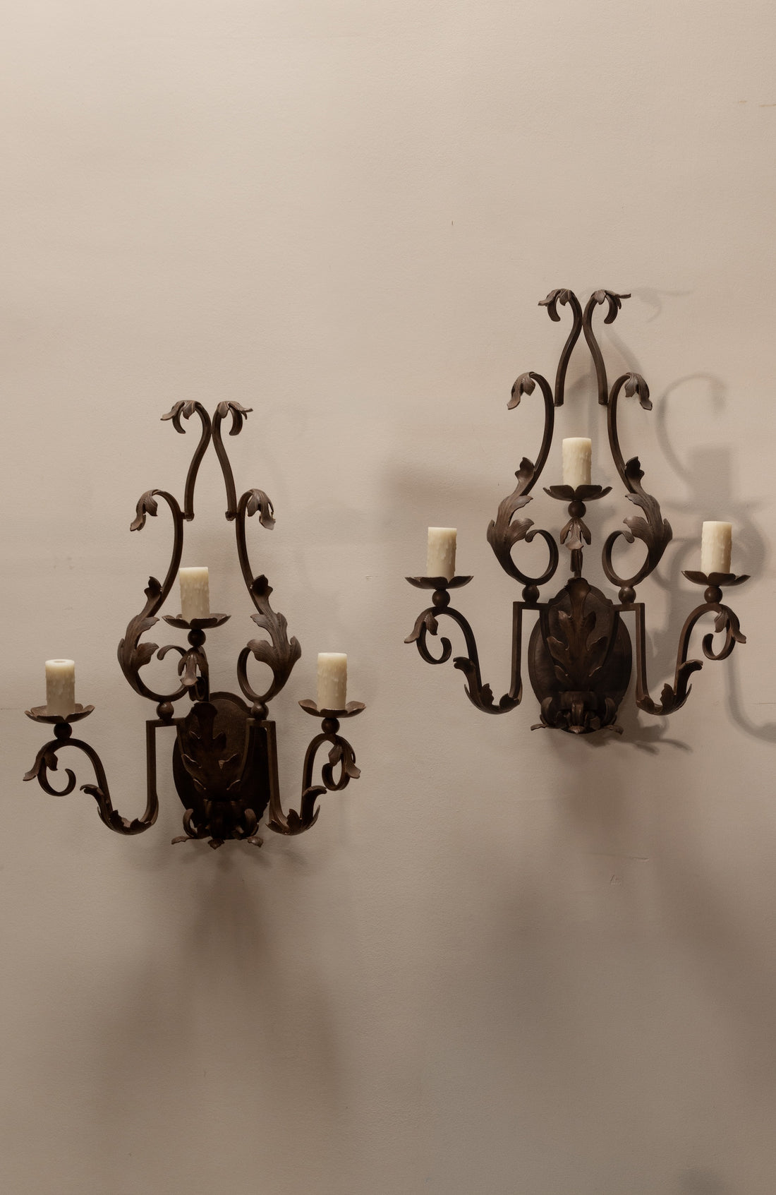 Spanish Revival Wrought Iron Sconces