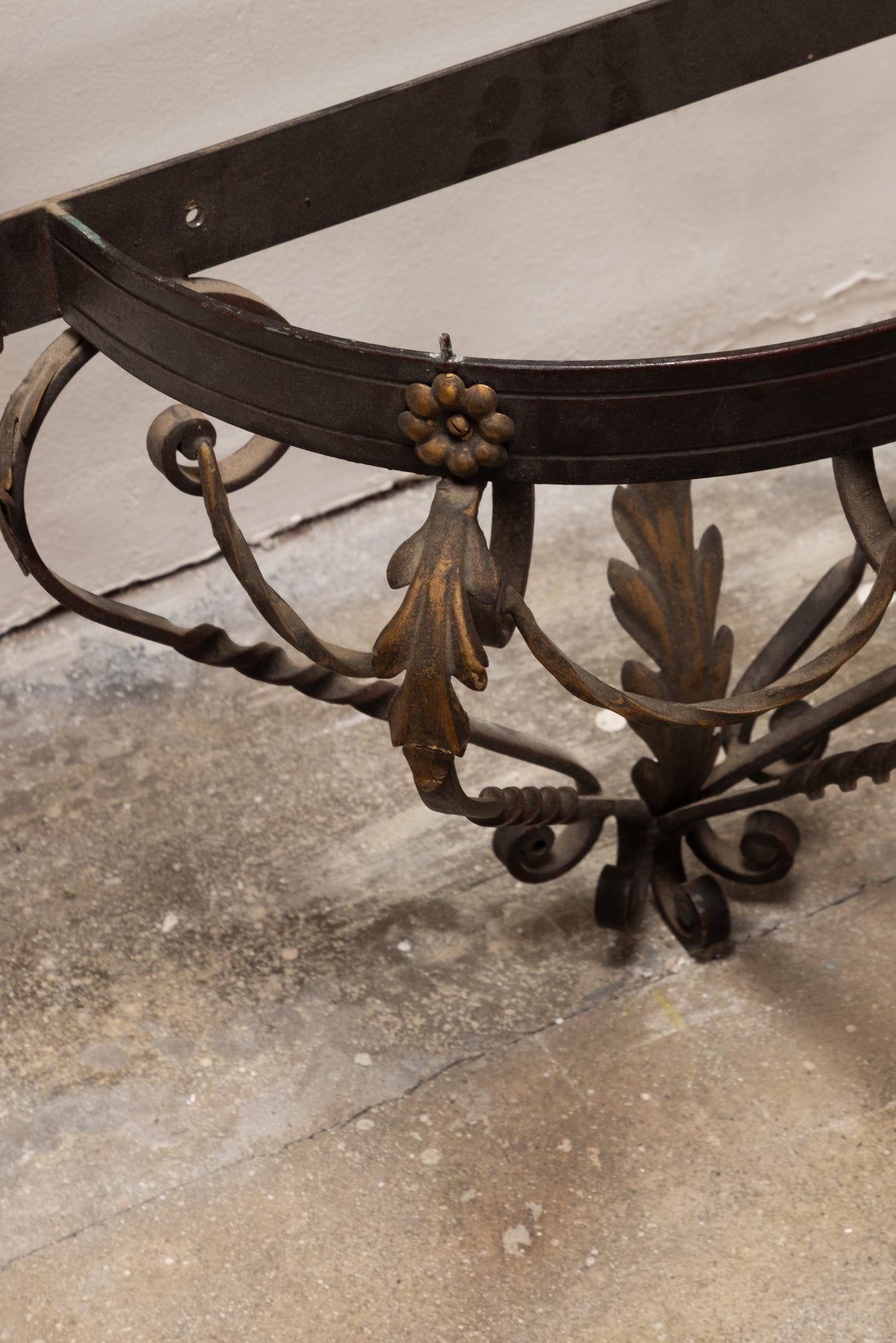 Wrought Iron Mirror with Marble Console