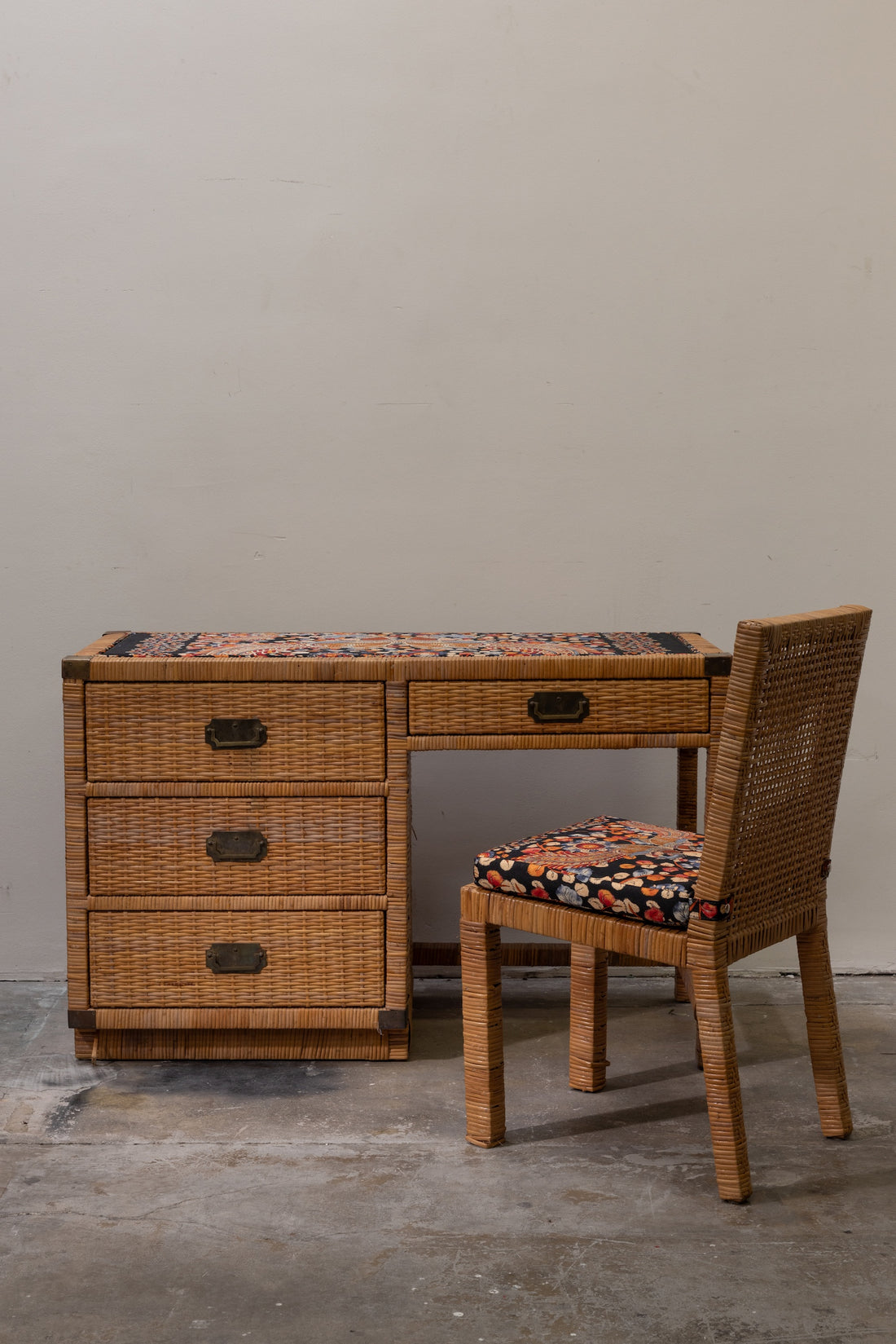 Rattan Desk & Chair