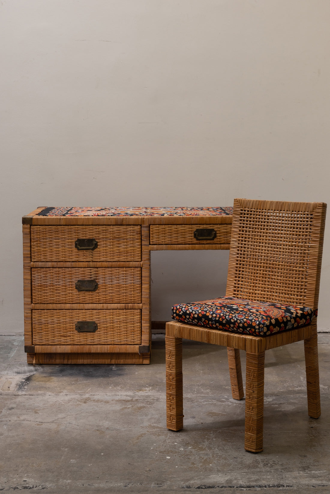 Rattan Desk & Chair