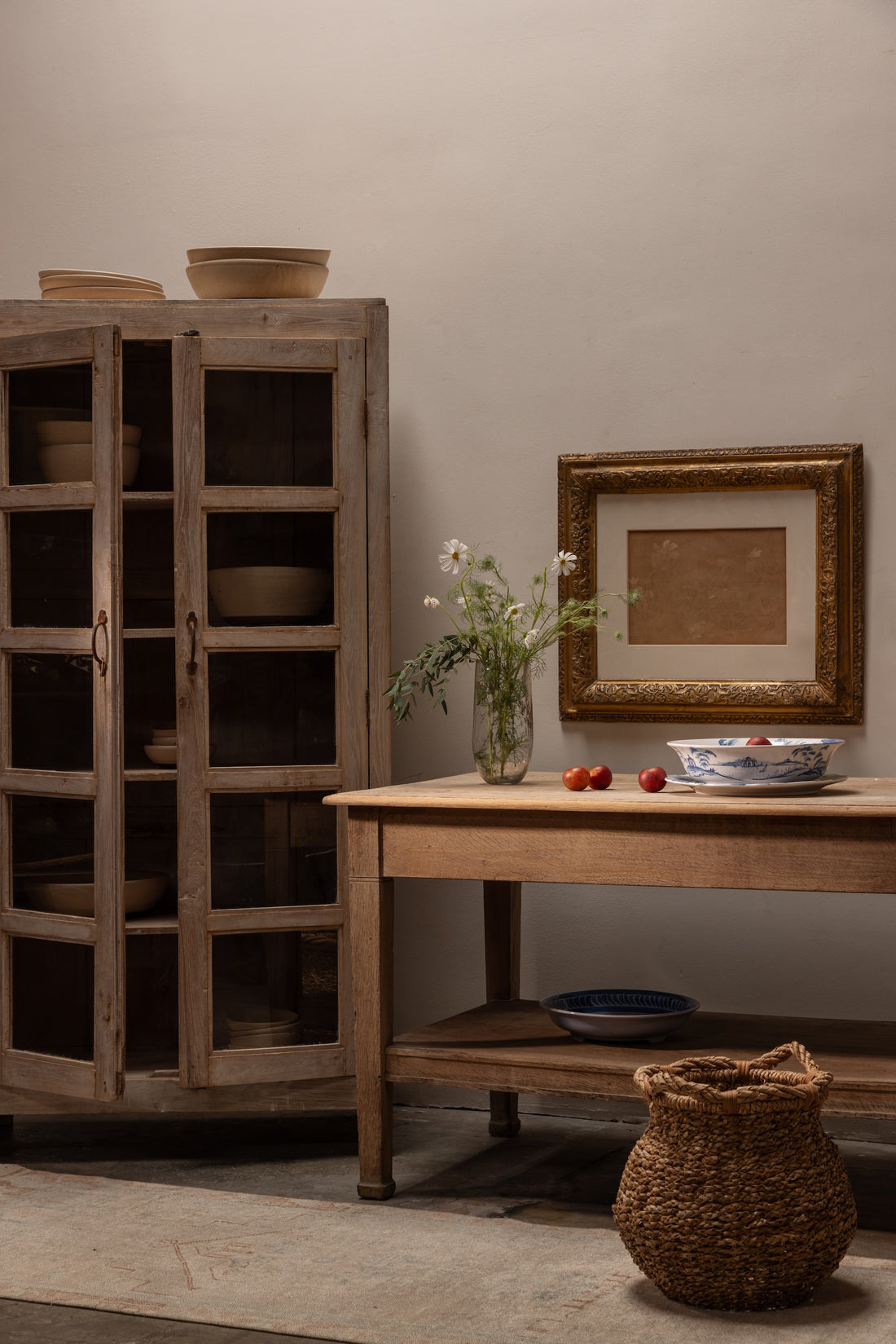 Glazed Wood Cabinet