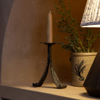Brutalist Iron Candle Pillar Holder