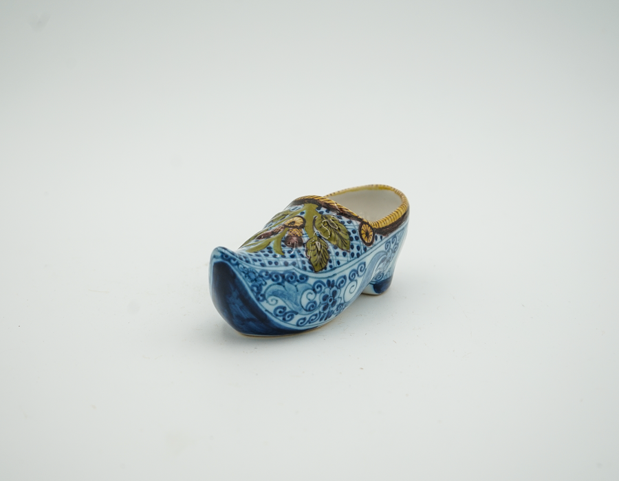 Vintage Dutch Hand Painted Delft Shoe