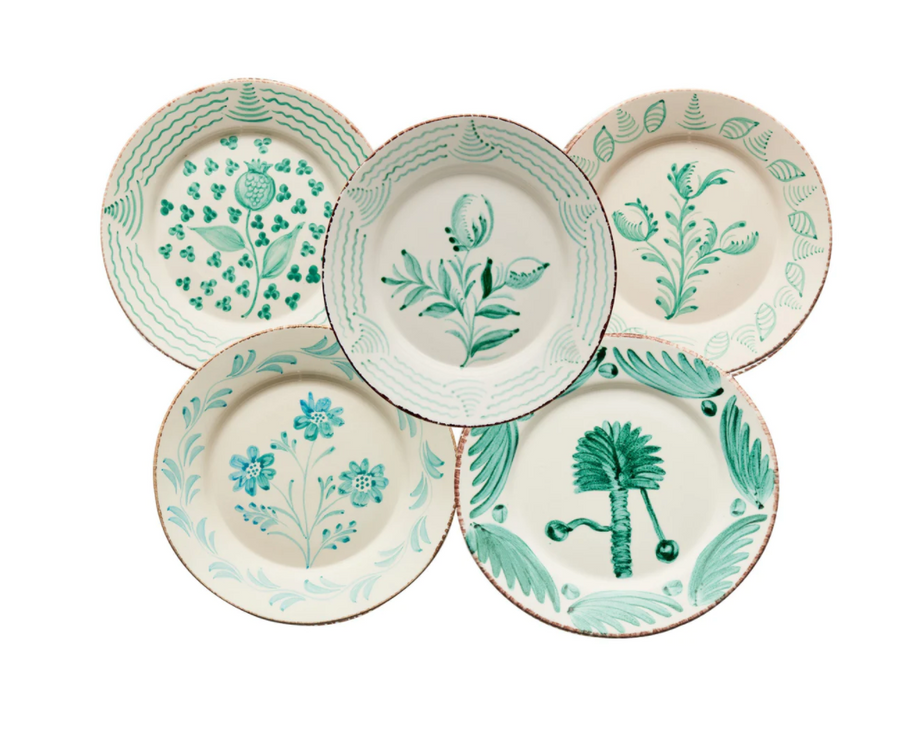 Hand-Painted Ceramic Dinner Plates made in Portugal