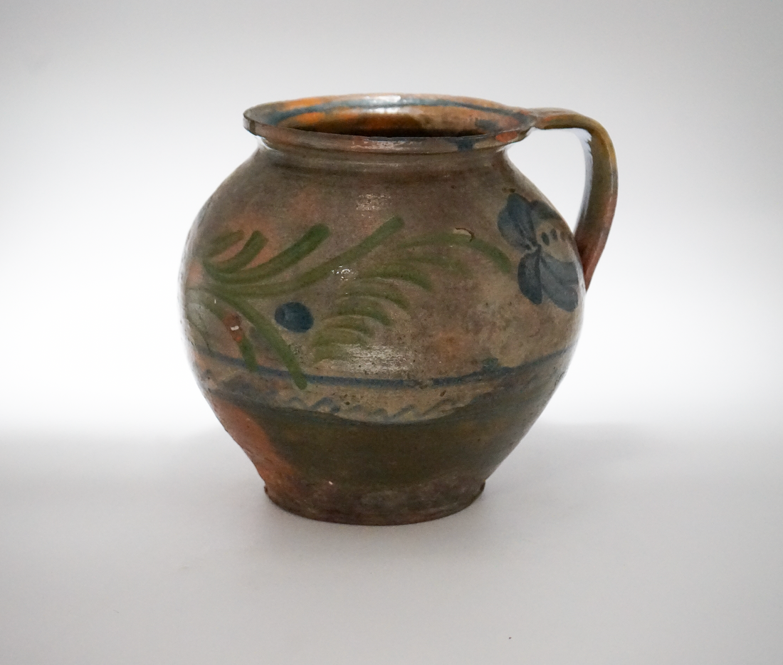 21. Hand Painted Antique Hungarian Pitcher