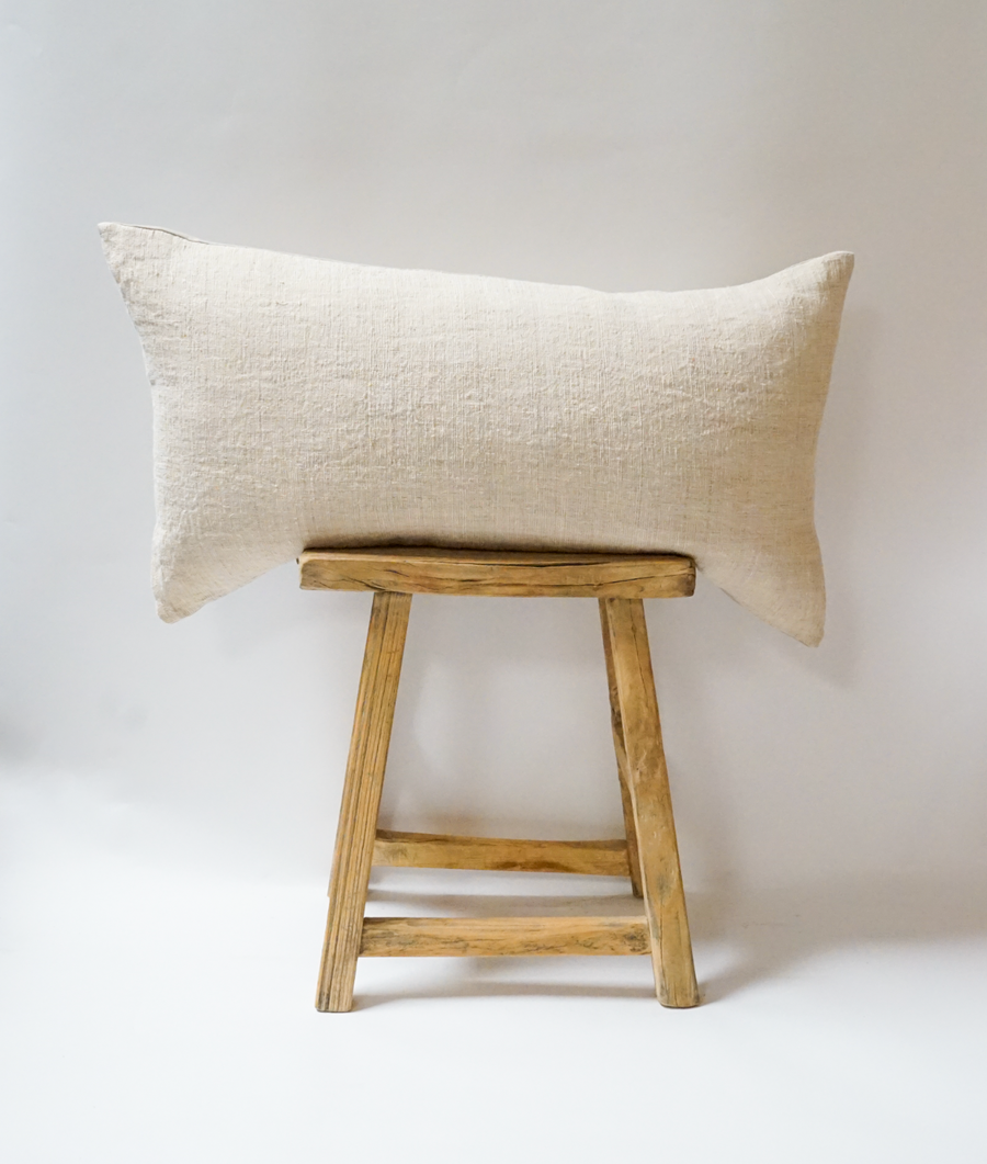 35. Textured Linen Long Bolster