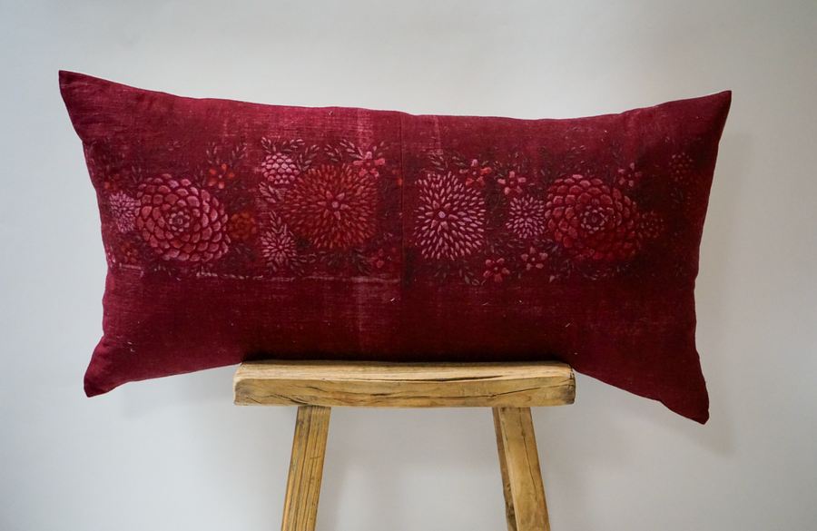 541. Vintage Nankeen Bolster Pillow - Medium