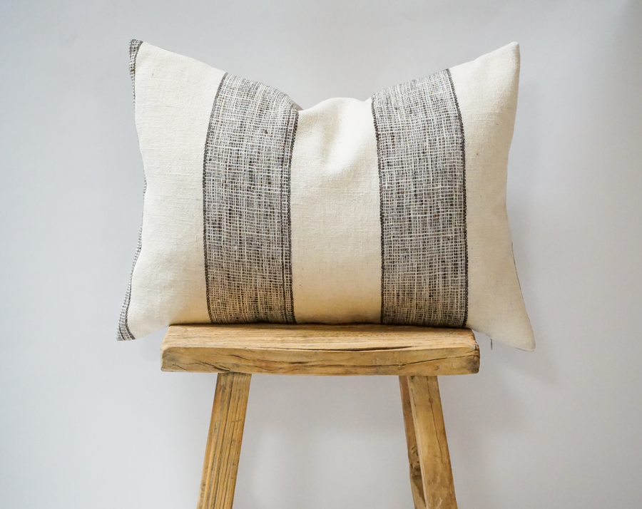 15. Handmade Textured Hemp Rectangular Pillow