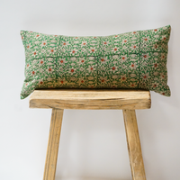 40. Handmade Floral Block Print Lumbar Pillow