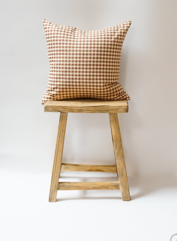 59. Handmade Vintage Gingham Pillow