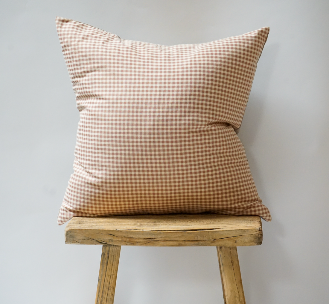 60. Handmade Vintage Mini Check Pillow