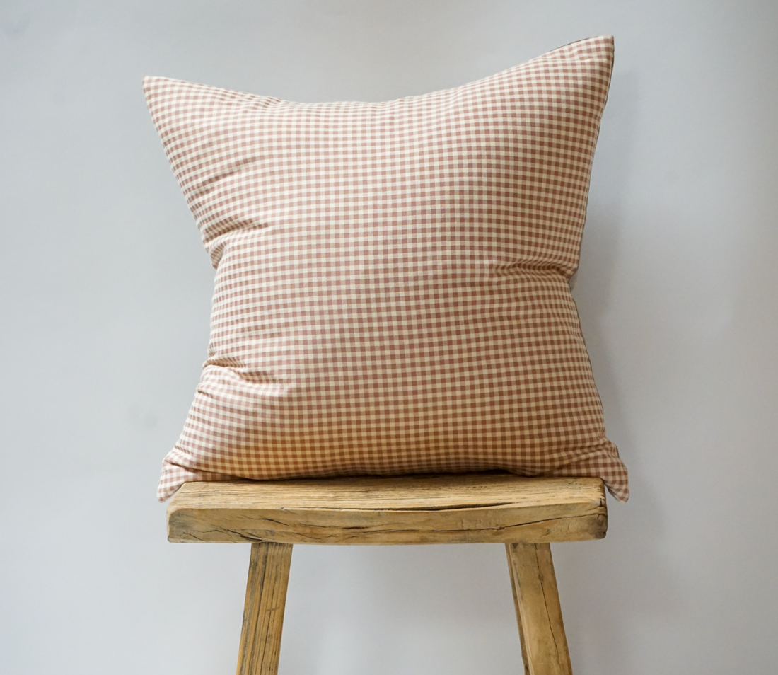 60. Handmade Vintage Mini Check Pillow