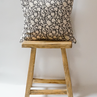 62. Handmade Grey and White Floral Pillow