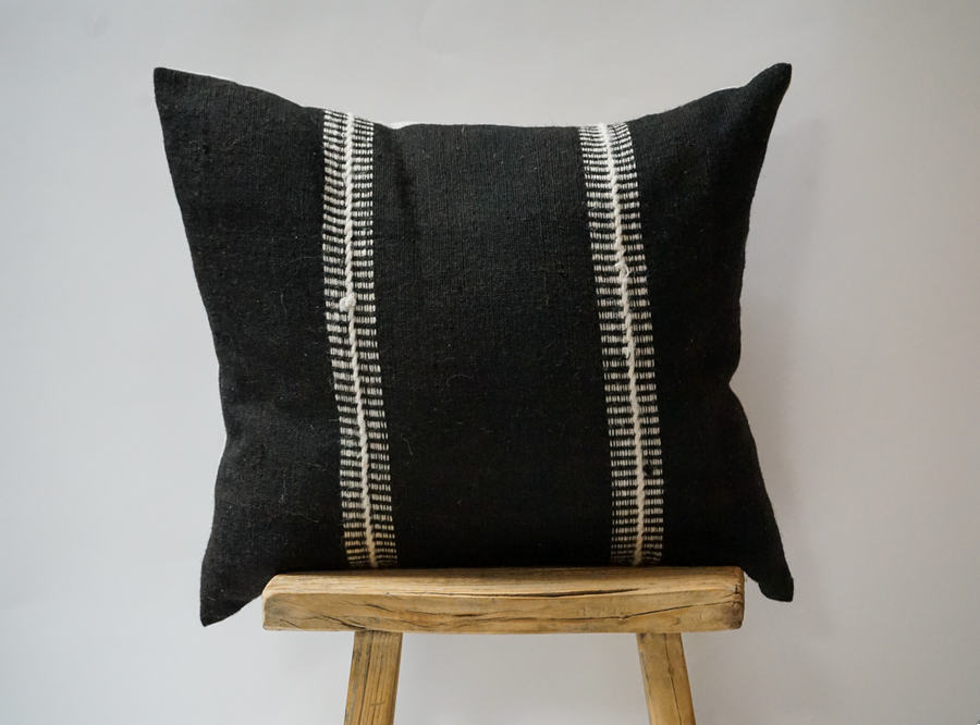 64. Handmade Textured Railroad Pillow