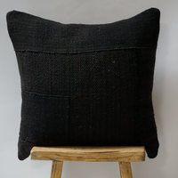 74. Handmade Black Textured Weave Pillow