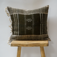 79. Handmade African Textile Pillow with Fringe