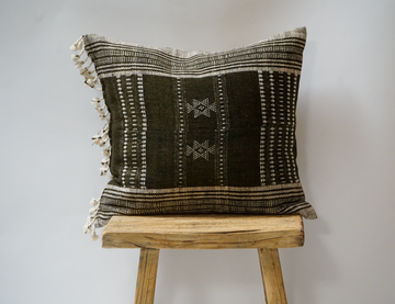 79. Handmade African Textile Pillow with Fringe