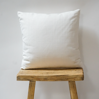 83. Handmade Textured Square Pillow- True White