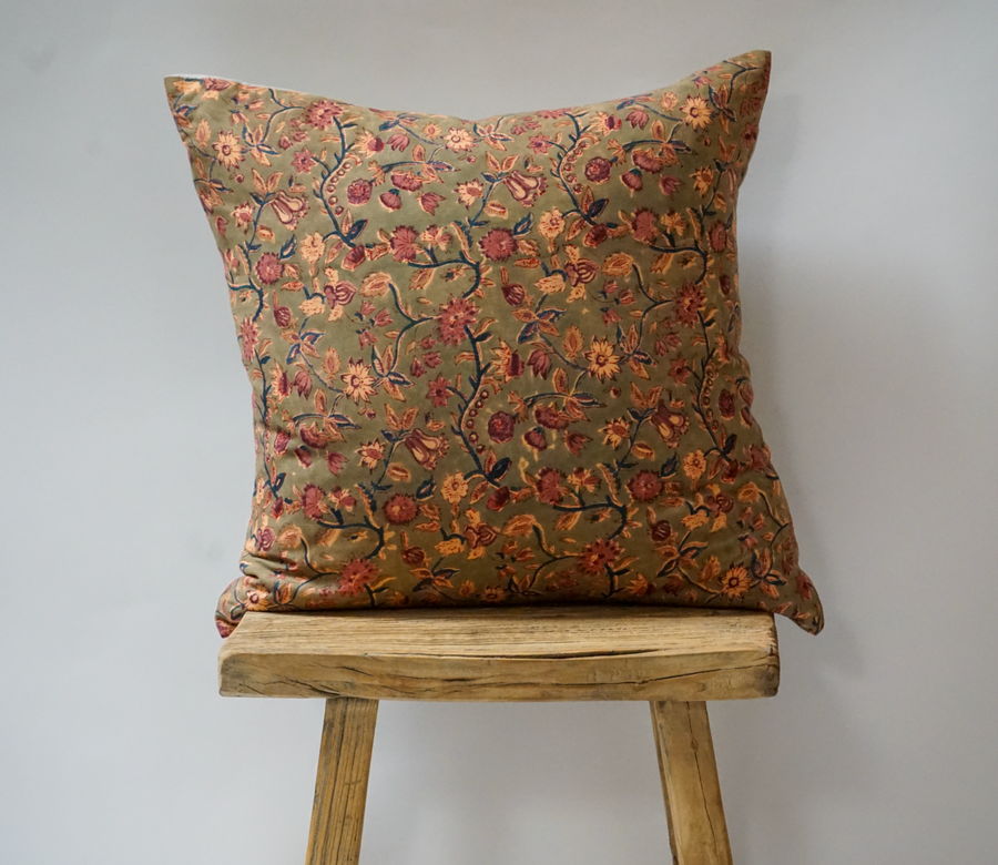 90. Handmade Block Print Textile Pillow