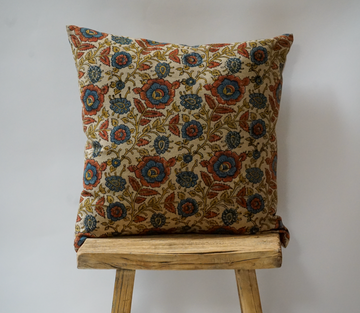 91. Handmade Block Print Textile Pillow