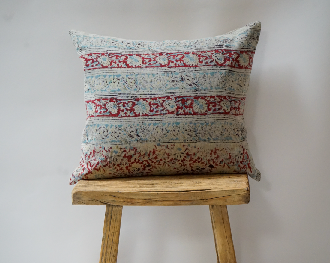 101. Handmade Block Print Small Lumbar Pillow