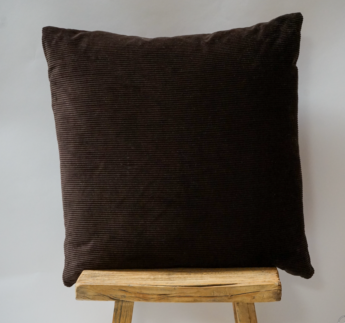 112. Handmade Corduroy Accent Pillow - Espresso