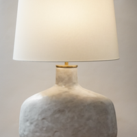 Antiqued White Ceramic Table Lamp