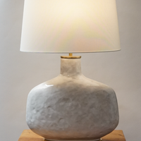 Antiqued White Ceramic Table Lamp