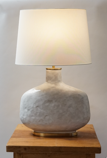 Antiqued White Ceramic Table Lamp